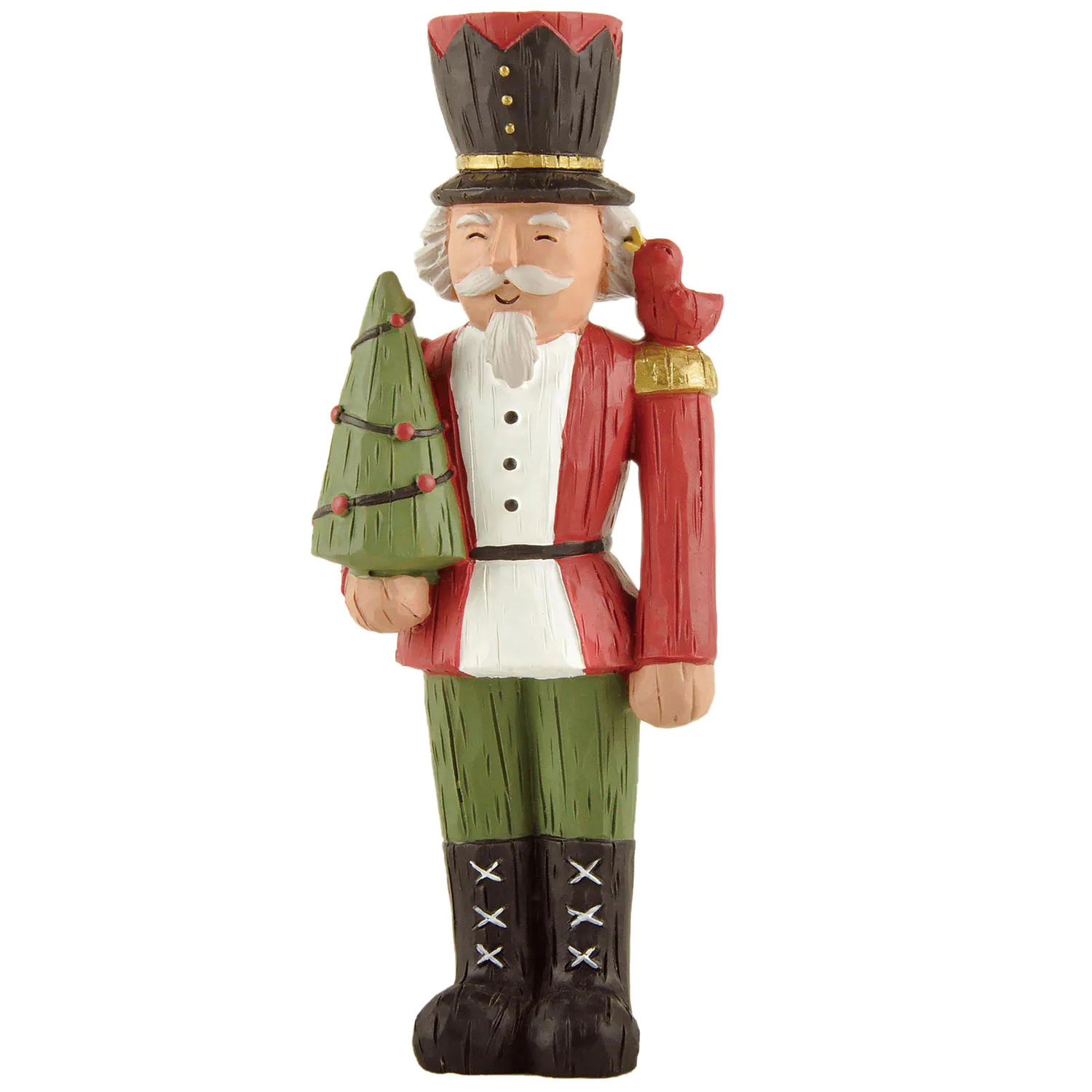 New Arrivals Resin Christmas Figurines Nutcracker Figurine w Black Hat & Tree Statues for Home Decor 238-13781