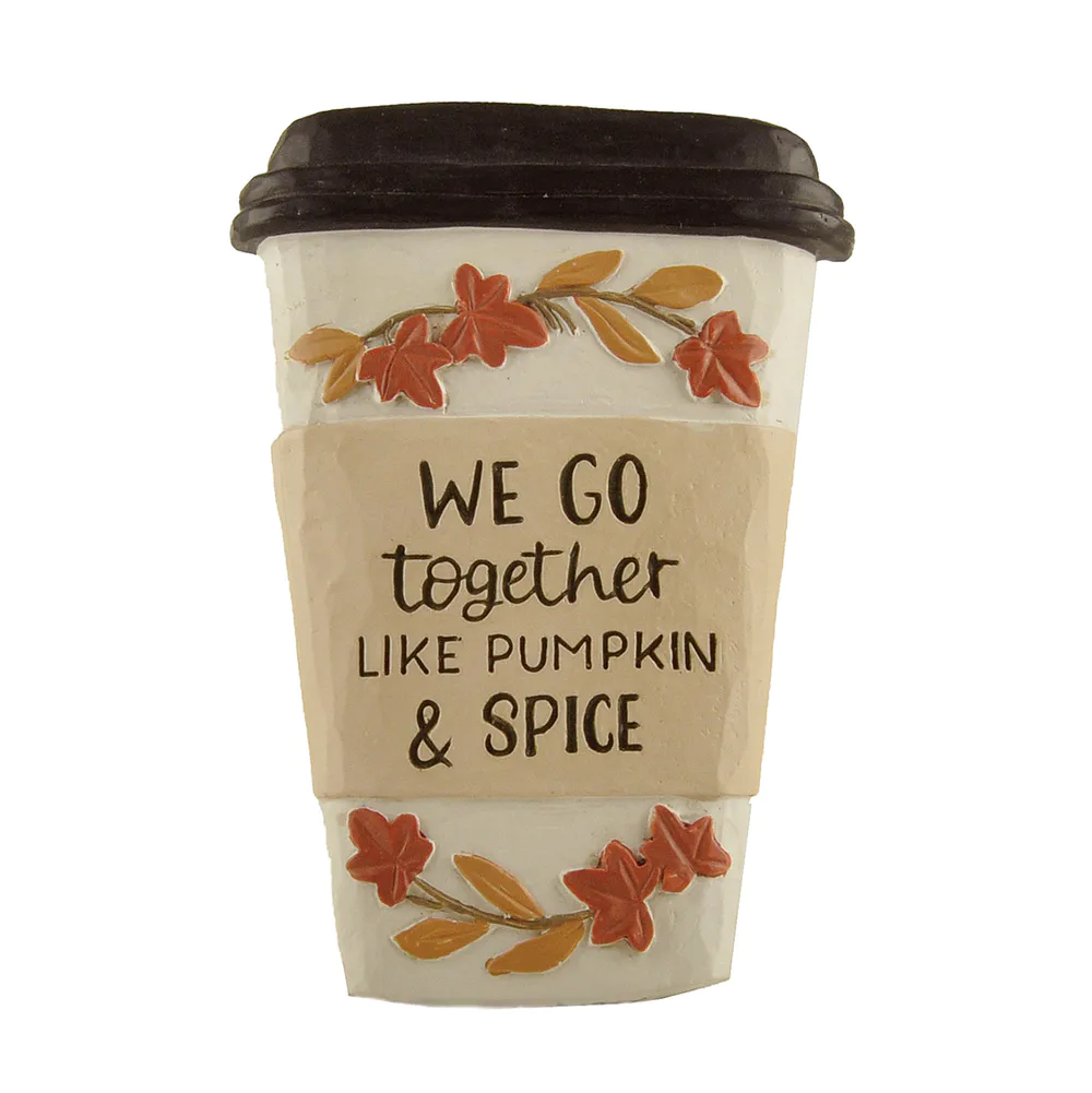 New Products for Autumn Resin Crafts PUMPKIN & SPICE COFFE CUP PLAQUE for Desktop Decorations