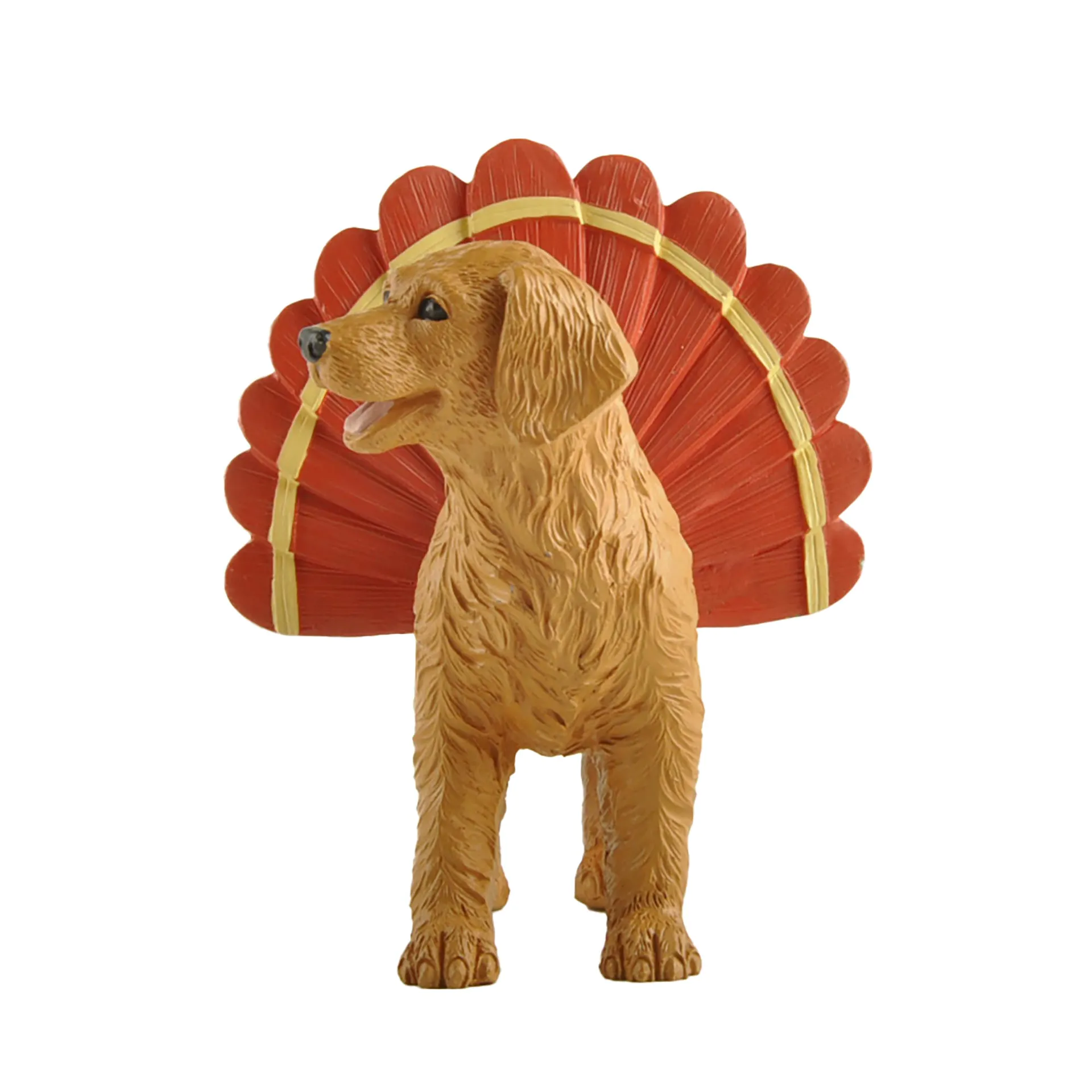 New Design Innovative Thanksgiving Gift Designs Resin Crafts Dog with Turkey Feathers for Desktop Decoration236-13842