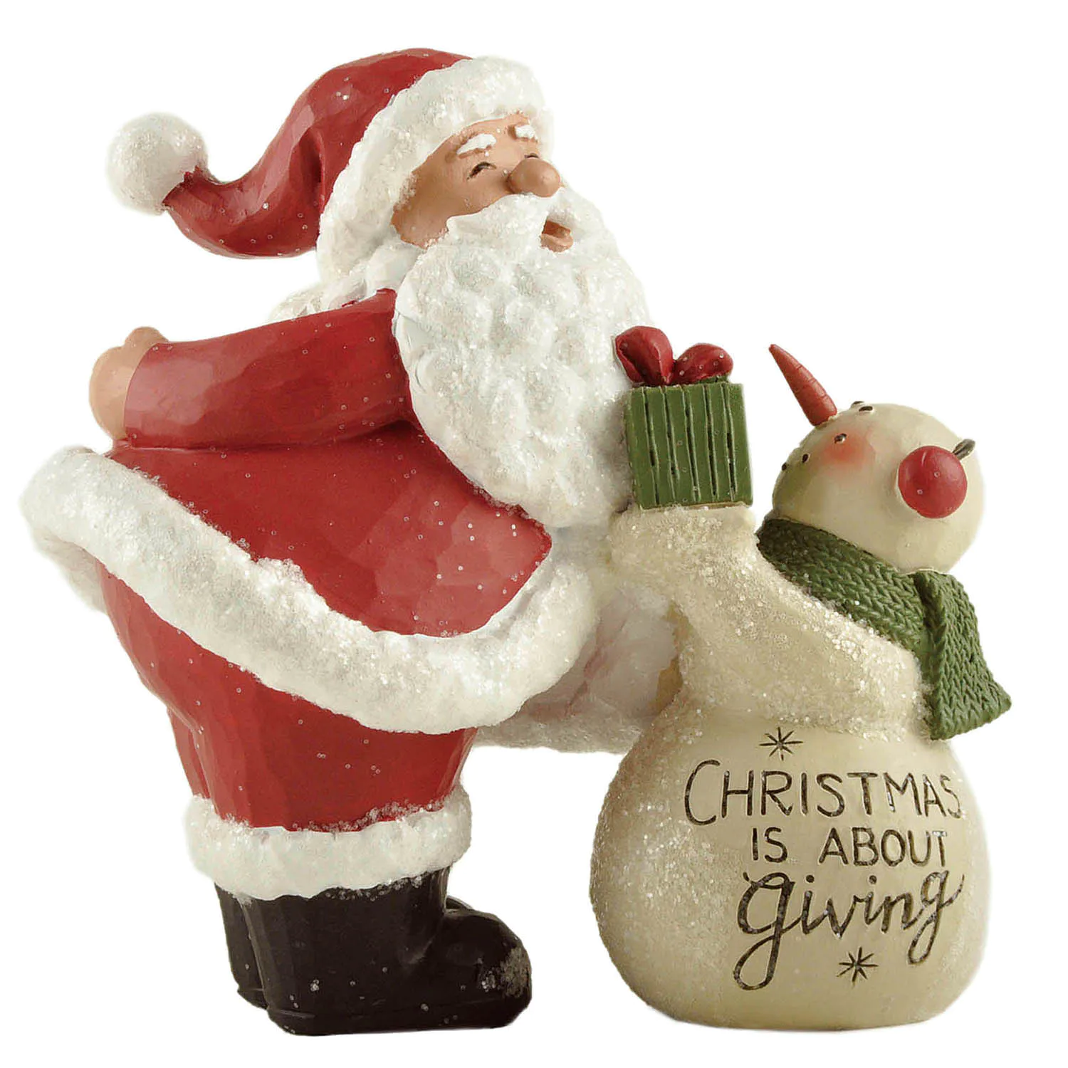 Factory Handmade Resin Christmas Crafts Santa and Gift-Giving Snowman Figurines for Home Decor 238-13786