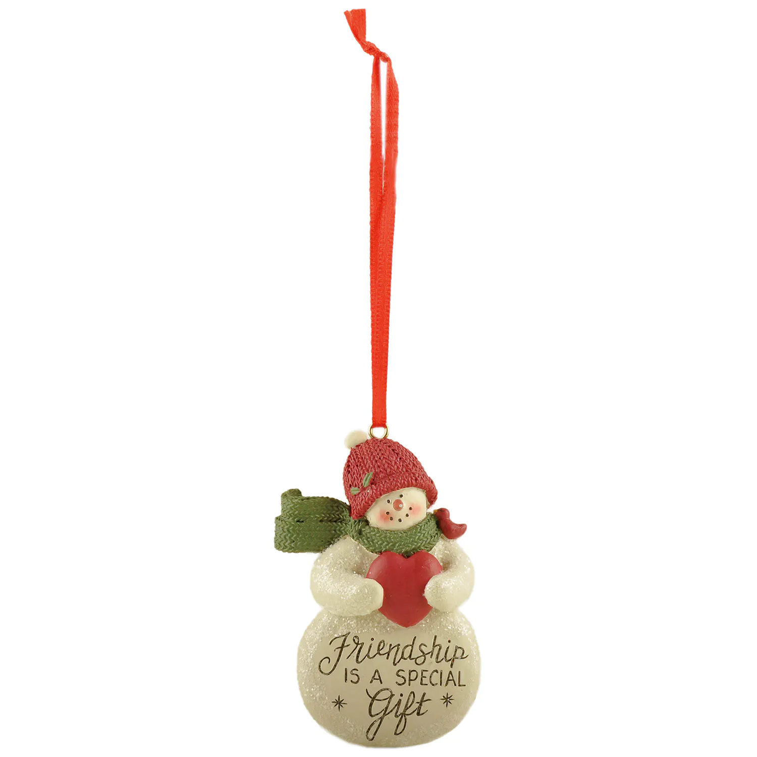 Cherish the Joy of Giving with this Festive Resin Craft Snowman w/Green Hat Christmas Ornament - A Perfect Symbol of Friendship for the Holidays 238-52132