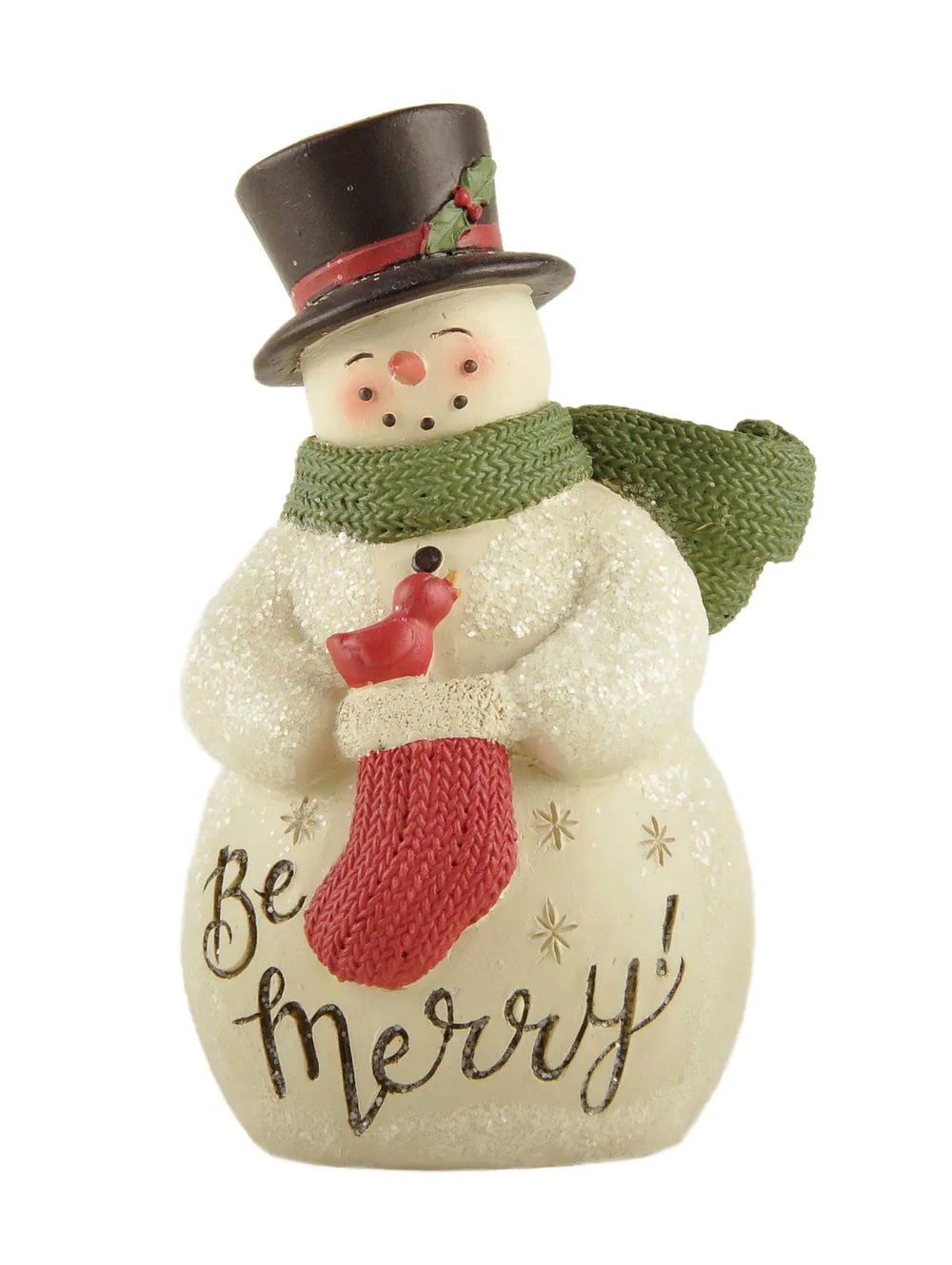 Festive Gentleman - Handcrafted Resin Snowman with Top Hat and Holly, a Merry Addition to Your Holiday Decor 238-13793
