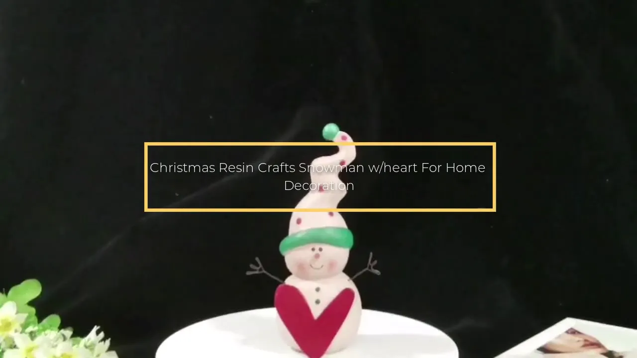 Christmas Resin Crafts Snowman w/heart For Home Decoration