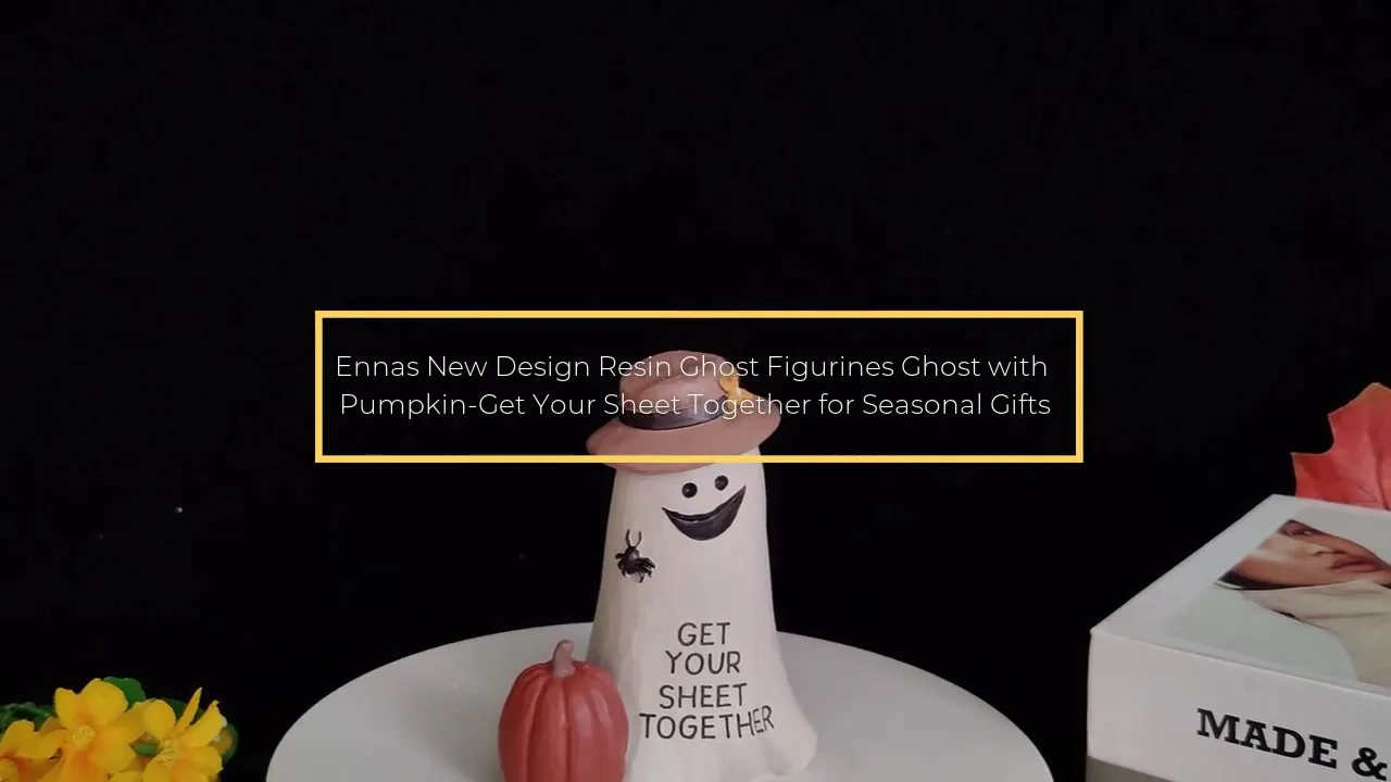Ennas New Design Resin Ghost Figurines Ghost with Pumpkin-Get Your Sheet Together for Seasonal Gifts