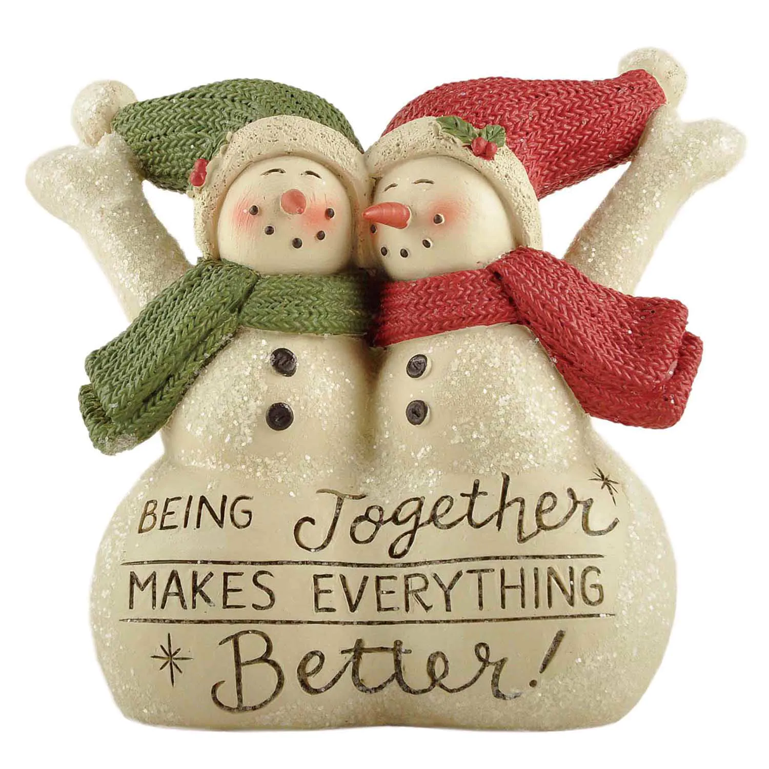 Customized Warm Embrace of Friendship Handcrafted Snowman Duo Figurine with Heartwarming Sentiment for Home Decor 238-13795