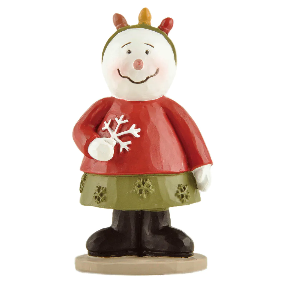 Customized Festive Reindeer Snowman Figurine with Snowflake Accent and Cheerful Holiday Colors for Home Decor 238-13916