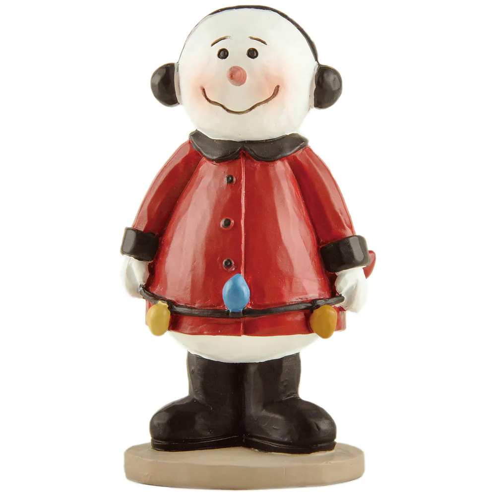 Winter's Delight Charming Resin Wintry Bliss Snowman Snowman Figurine with Festive Little Lights for Holiday Cheer 238-13917