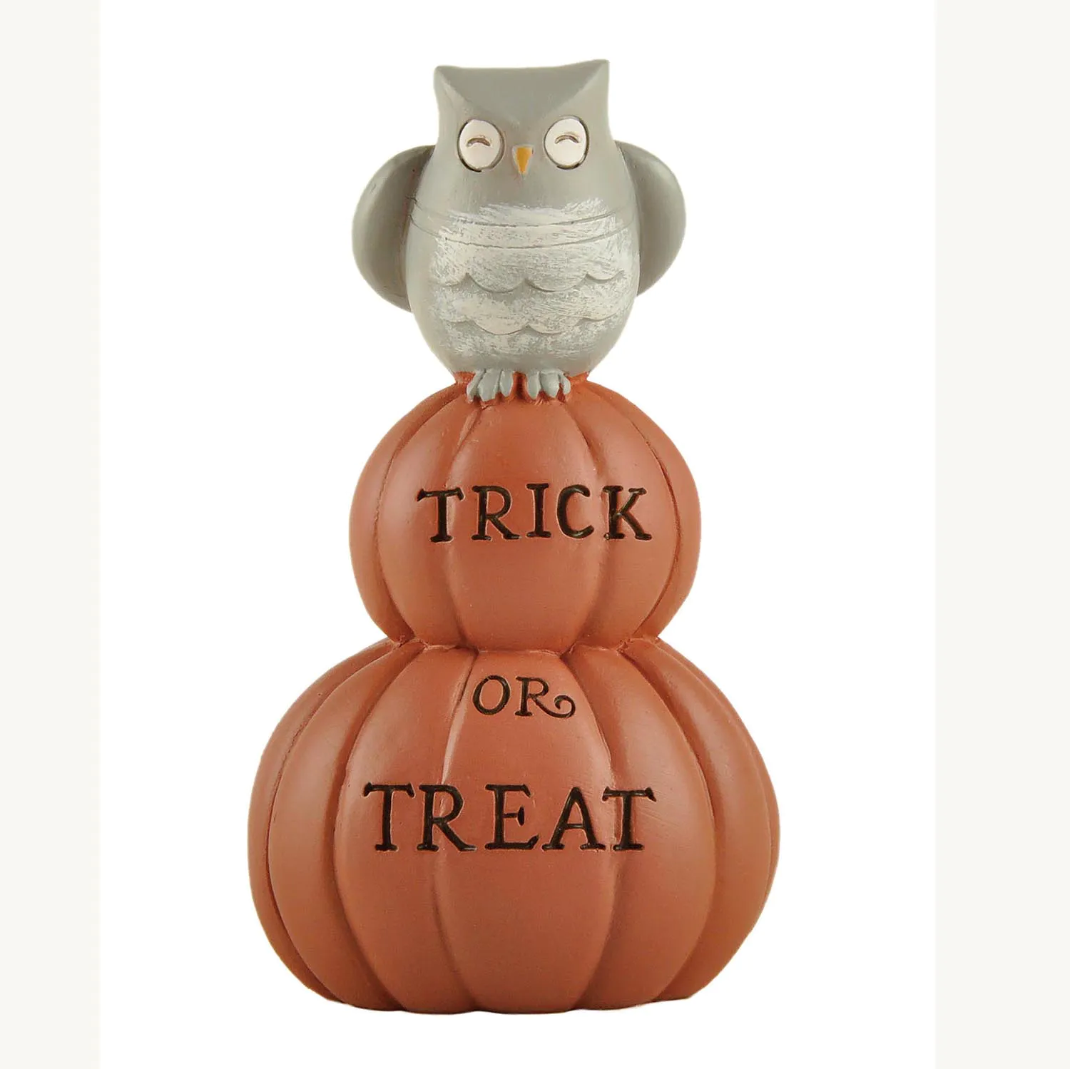 Whimsical Owl & Pumpkin Stack - The Perfect Halloween Resin Decor 'Trick or Treat236-13855