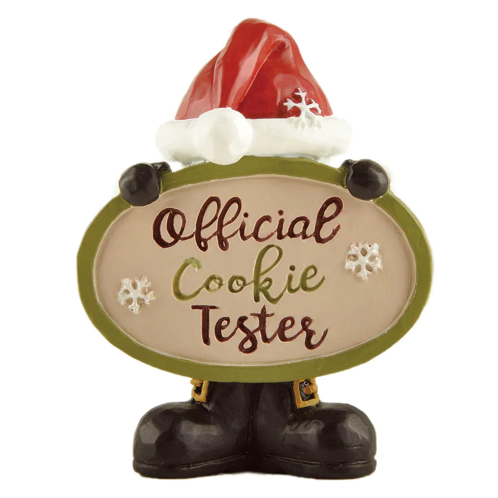 Festive Season's Greetings Charming Resin Elf Figurine the Joy of Baking as the Official Cookie Tester for Home Decor 238-13920