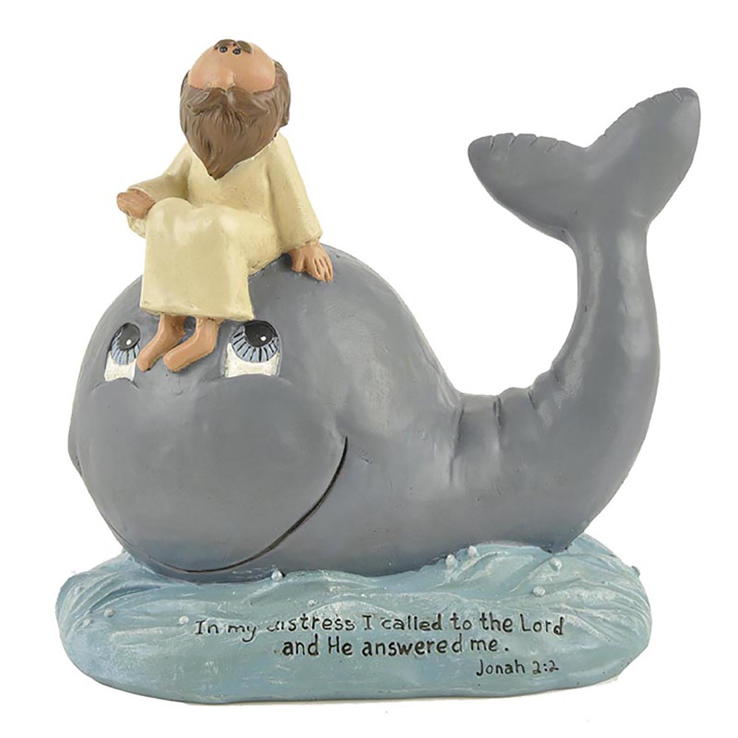 Faithful Journey: Jonah and the Whale Resin Figurine 'CALLED TO THE LORD' JONAH W/WHALE- A Symbol of Hope and Divine Answer1211-87513