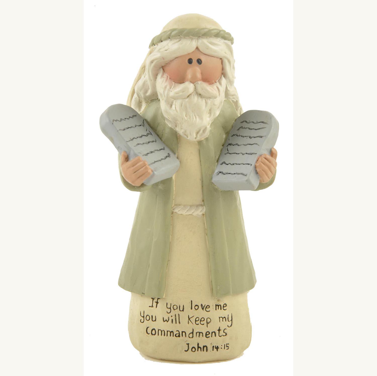 Divine Guidance: Moses with the Ten Commandments Resin Figurine 'IF YOU LOVE ME' MOSES W/COMMANDMENTS- A Testament of Faith and Obedience1211-87514