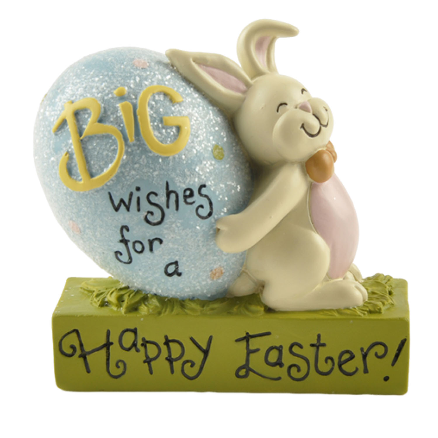 Handmade Resin Easter Figurine Big Wishes for a Happy Easter Statues Perfect for Holiday Gift and Spring Celebration 151-89252