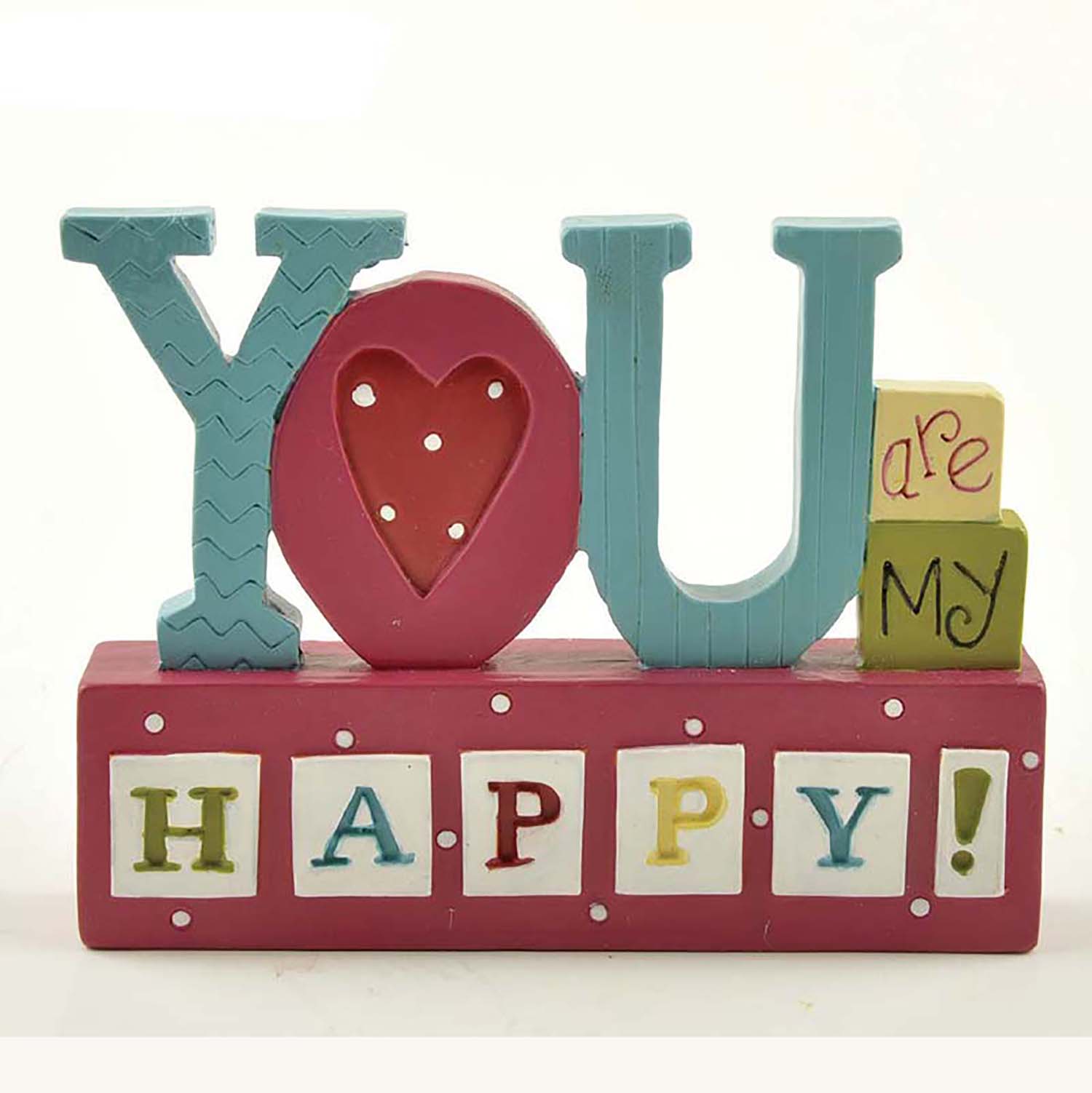 Wholesale Factory 2024 New Arrvial 'YOU ARE MY HAPPY' BLOCK for Home Decoration1411-89209