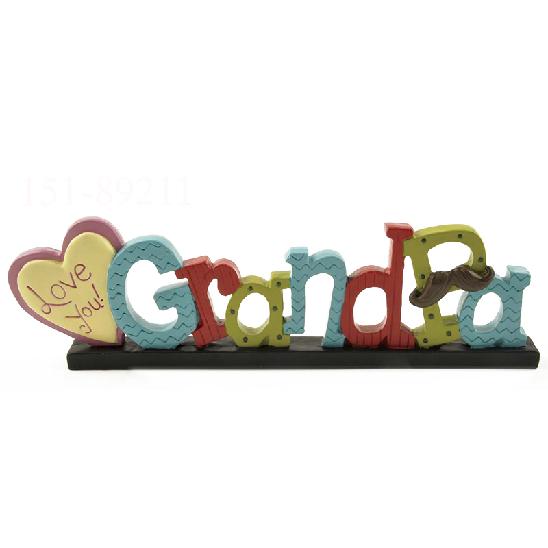 Love You Grandpa Resin Tabletop Sign - Colorful Decorative Gift for Grandfathers, Perfect for Grandparent's Day, Father's Day, Birthday, or Any Special Occasion151-89211