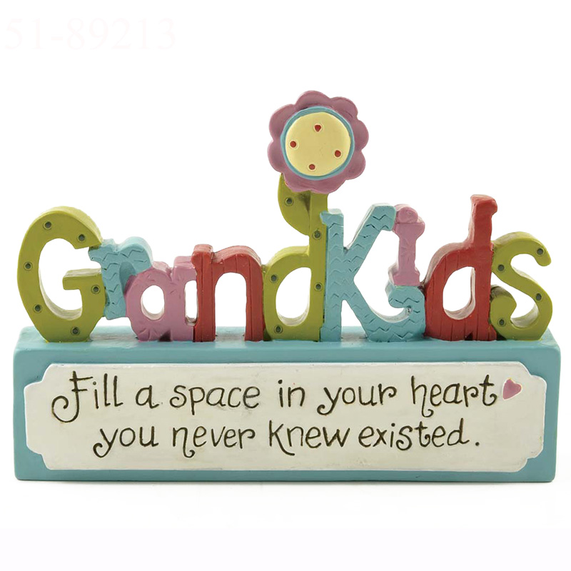 Grandkids Fill a Space in Your Heart Resin Tabletop Sign - Heartwarming Decorative Gift for Grandparents, Perfect for Grandparent's Day, Mother's Day, Father's Day, or Any Special Occasion151-89213