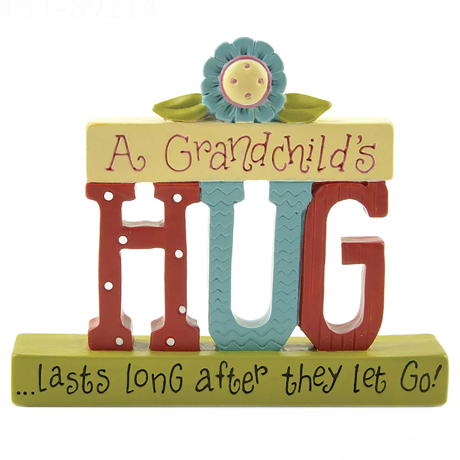 A Grandchild's Hug Lasts Long After They Let Go Resin Tabletop Sign - Heartwarming Decorative Gift for Grandparents, Perfect for Grandparent's Day, Mother's Day, Father's Day, or Any Special Occasion151-89214