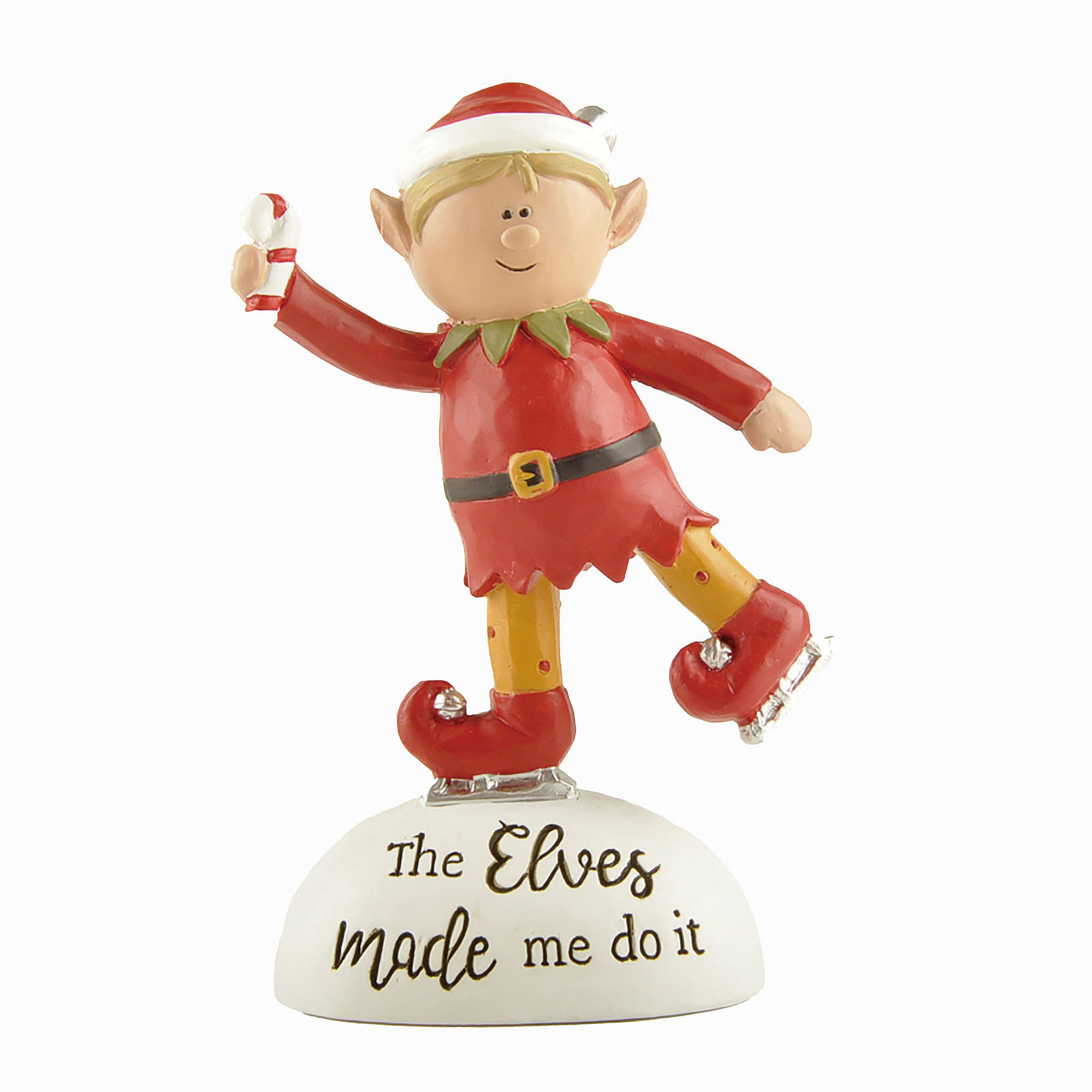 Mischievous Resin Elf Figurine 'The Elves Made Me Do It' Whimsical Christmas Decoration for Holiday Fun 238-13908