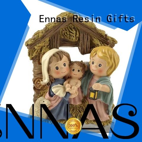 Ennas christian nativity set with stable hot-sale craft decoration